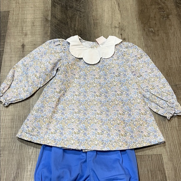 Stitchy Fish collared floral top with bloomers size 4T - Picture 2 of 5